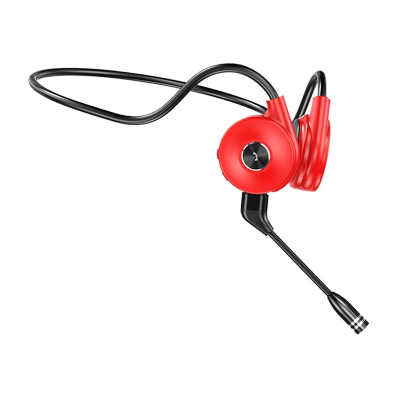 M-1 Bone Conduction Touch Wireless Bluetooth-compatible Earphone Driving Running Sport Dual Microphone Stereo Headset - Red