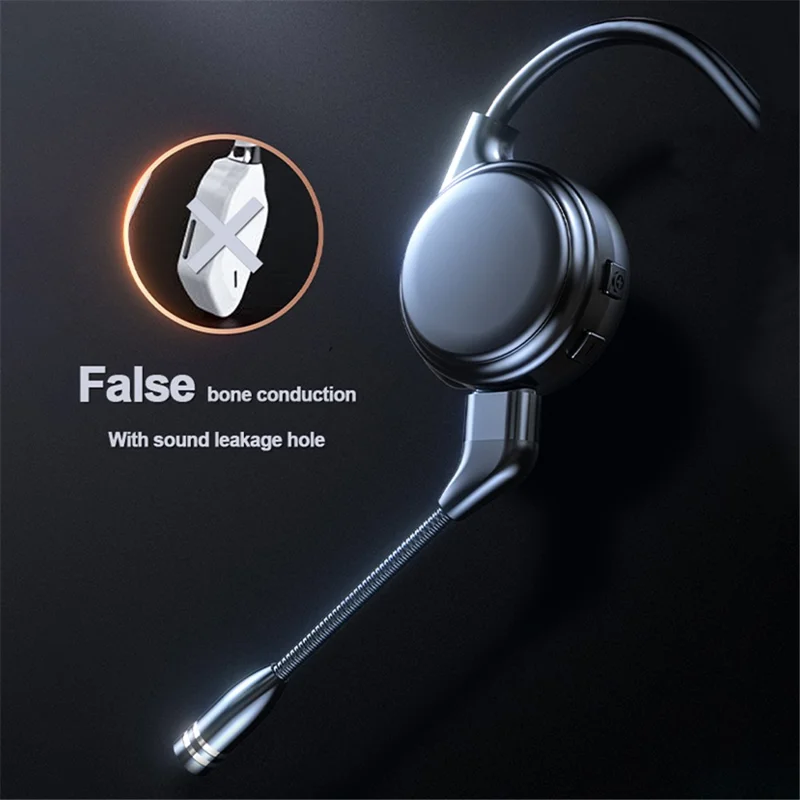 M-1 Bone Conduction Touch Wireless Bluetooth-compatible Earphone Driving Running Sport Dual Microphone Stereo Headset - Red