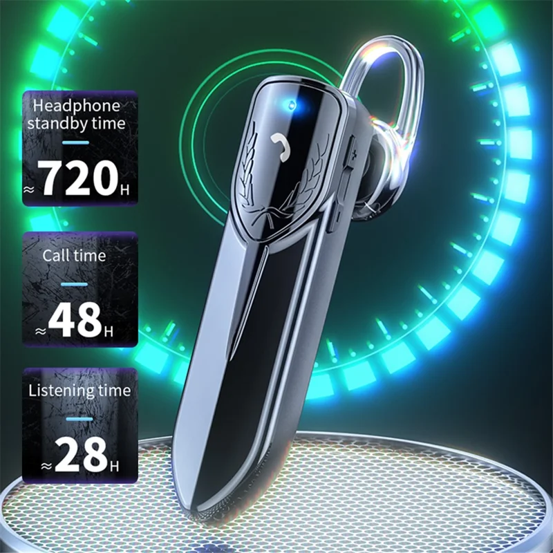 M81 Business Single Ear Wireless Bluetooth-compatible 5.2 Headset Hands-free Call Music Stereo Earphone - Silver