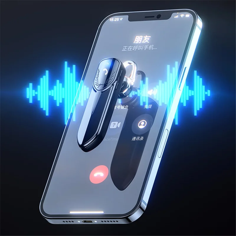 M81 Business Single Ear Wireless Bluetooth-compatible 5.2 Headset Hands-free Call Music Stereo Earphone - Silver