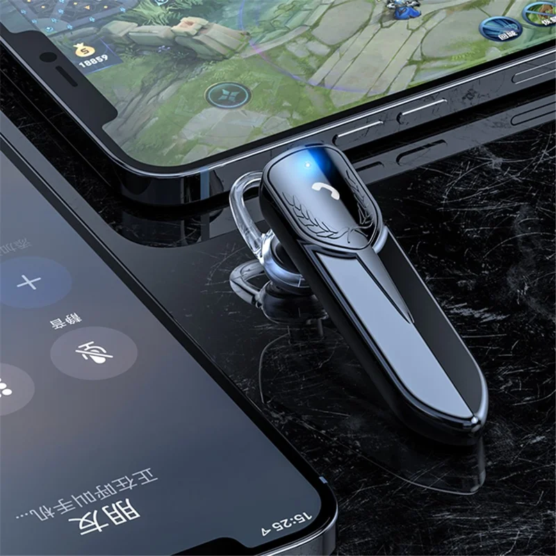 M81 Business Single Ear Wireless Bluetooth-compatible 5.2 Headset Hands-free Call Music Stereo Earphone - Silver