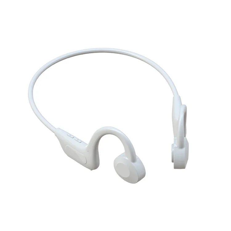 H801 Bone Conduction Headphone Bluetooth Neckband Calling Music Earphone Wireless Sports Stereo Headset Support TF Card - White