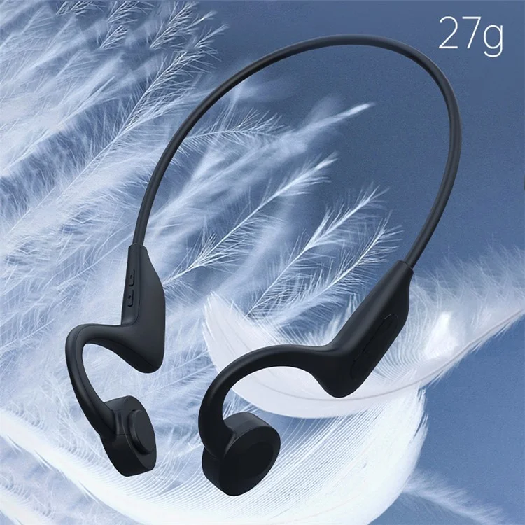 H801 Bone Conduction Headphone Bluetooth Neckband Calling Music Earphone Wireless Sports Stereo Headset Support TF Card - White