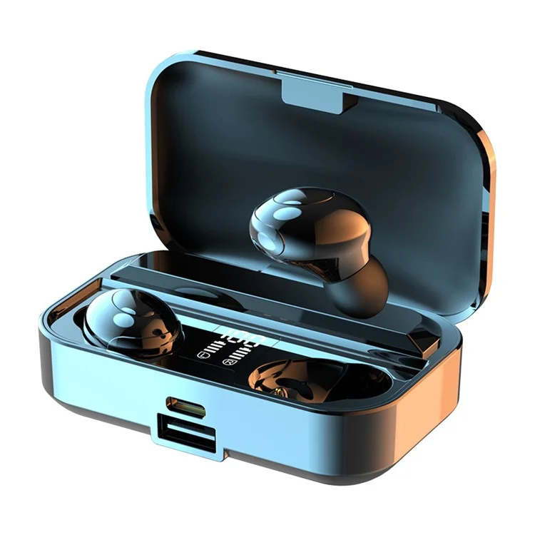 LB-9 TWS Mini Fone de Ouvido Bluetooth Fones de Ouvido Display Digital Sem Fio Esportes Estereo Gaming Music In-ear Headset - Preto