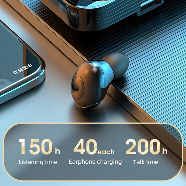 LB-9 TWS Mini Fone de Ouvido Bluetooth Fones de Ouvido Display Digital Sem Fio Esportes Estereo Gaming Music In-ear Headset - Preto