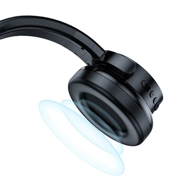 Fone de Ouvido Bluetooth Sem Fio A53 Estéreo Música com Ligação de Cartão TF Rádio FM - Preto