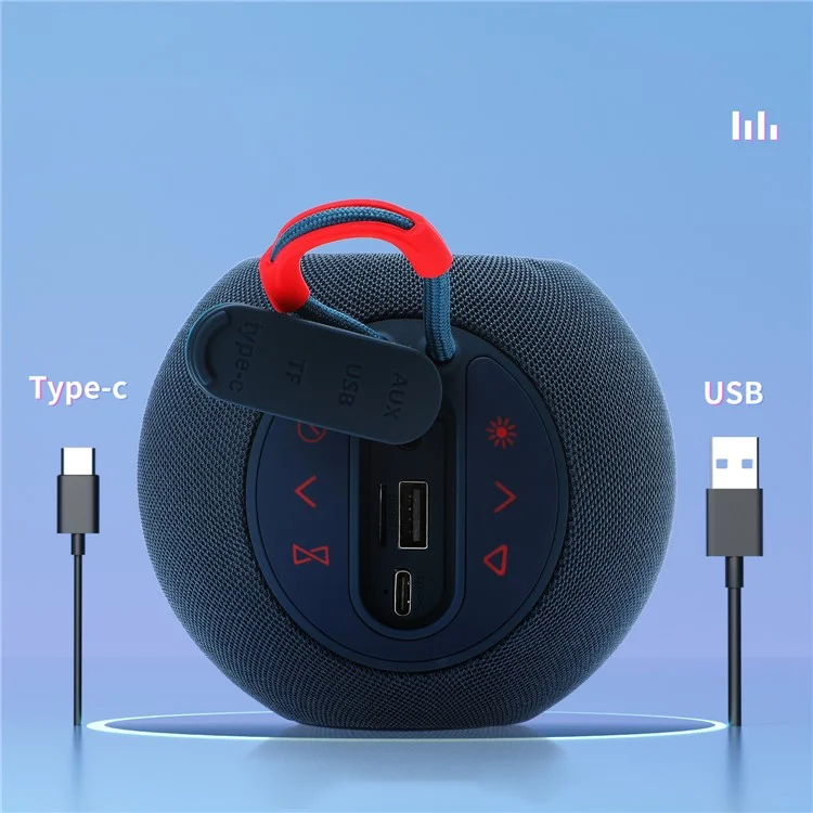HOPESTAR H52 Portable Ball Shape Wireless Bluetooth-compatible Speaker Outdoor Waterproof FM Radio TF AUX Music Subwoofer - Black