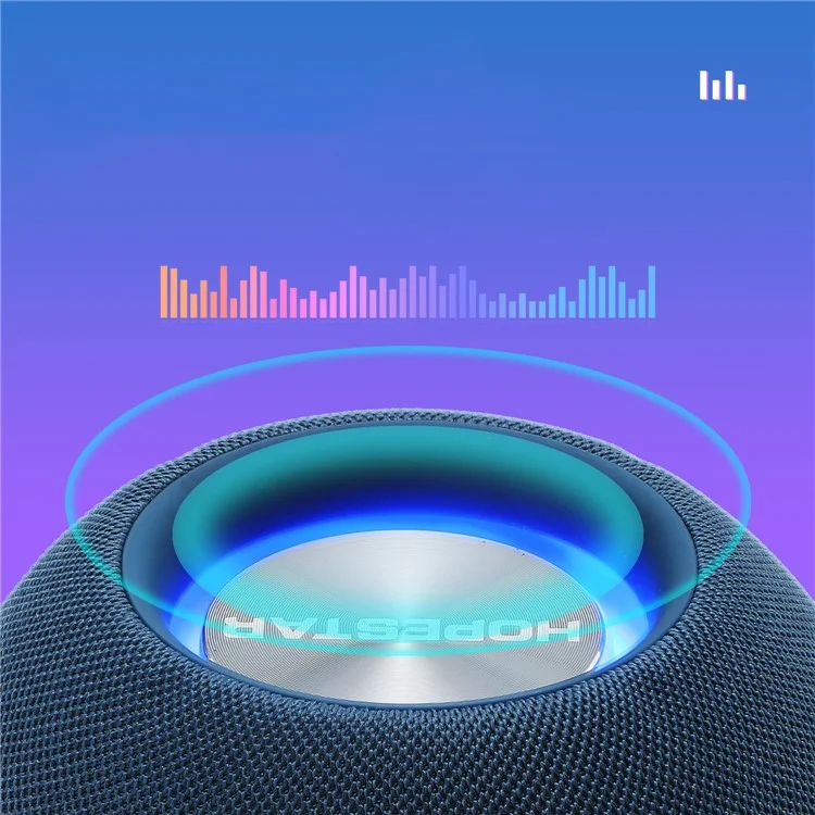 HOPESTAR H52 Portable Ball Shape Wireless Bluetooth-compatible Speaker Outdoor Waterproof FM Radio TF AUX Music Subwoofer - Black