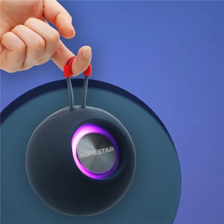 HOPESTAR H52 Portable Ball Shape Wireless Bluetooth-compatible Speaker Outdoor Waterproof FM Radio TF AUX Music Subwoofer - Black