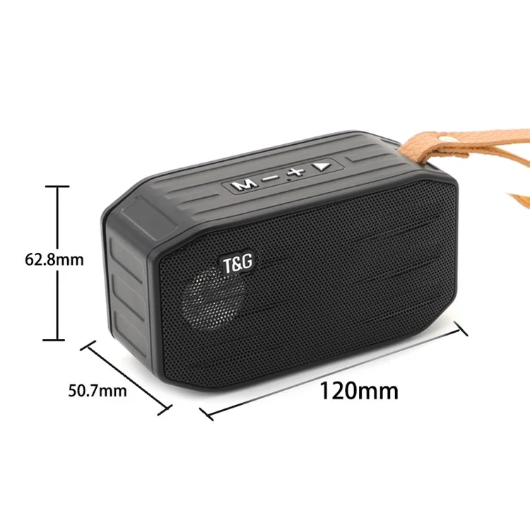 T&G TG296 Portable Bluetooth Speaker Waterproof Wireless Speaker Support TF Card/FM/3.5mm AUX/U Disk/Hard Disk/Hands-Free Calling (CE) - Black