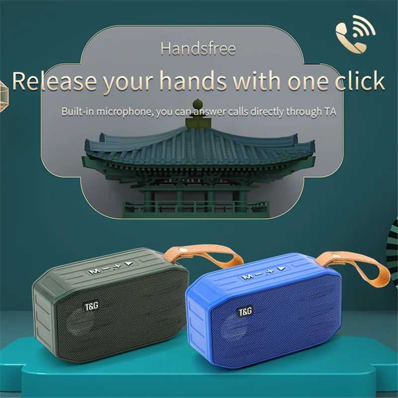 T&G TG296 Portable Bluetooth-compatible Speaker Waterproof Wireless Speaker Support TF Card/FM/3.5mm AUX/U Disk/Hard Disk/Hands-Free Calling (CE) - Orange