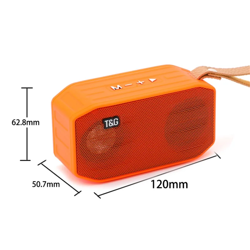 T&G TG296 Portable Bluetooth-compatible Speaker Waterproof Wireless Speaker Support TF Card/FM/3.5mm AUX/U Disk/Hard Disk/Hands-Free Calling (CE) - Orange