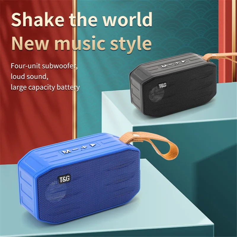 T&G TG296 Portable Bluetooth-compatible Speaker Waterproof Wireless Speaker Support TF Card/FM/3.5mm AUX/U Disk/Hard Disk/Hands-Free Calling (CE) - Red