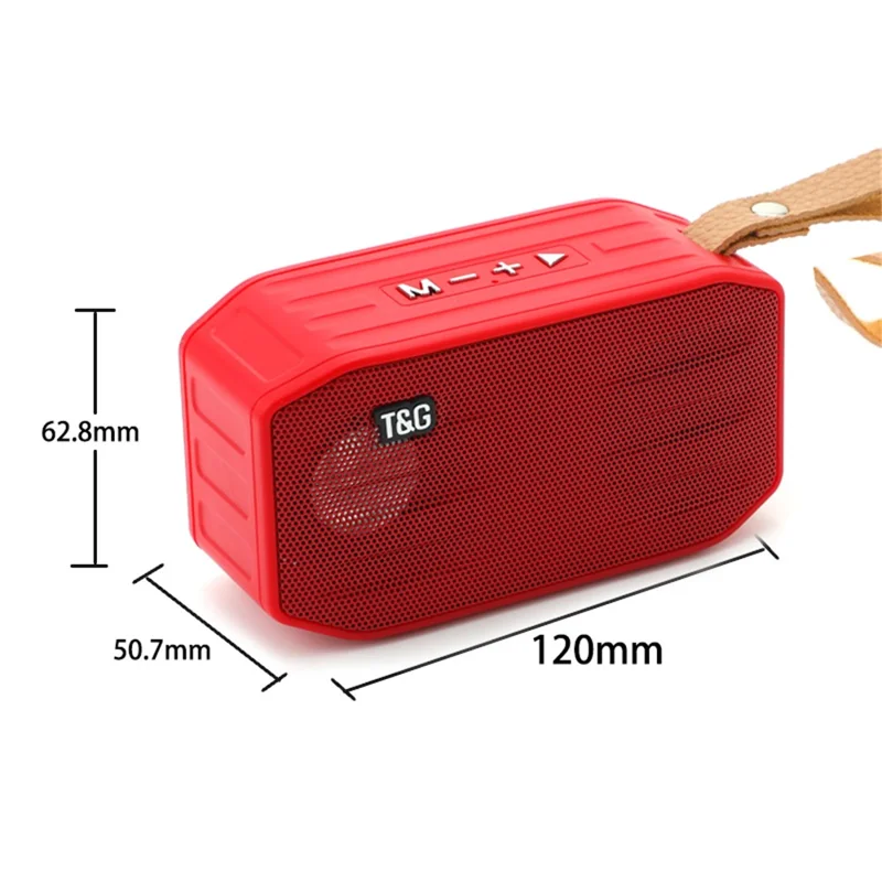 T&G TG296 Portable Bluetooth-compatible Speaker Waterproof Wireless Speaker Support TF Card/FM/3.5mm AUX/U Disk/Hard Disk/Hands-Free Calling (CE) - Red