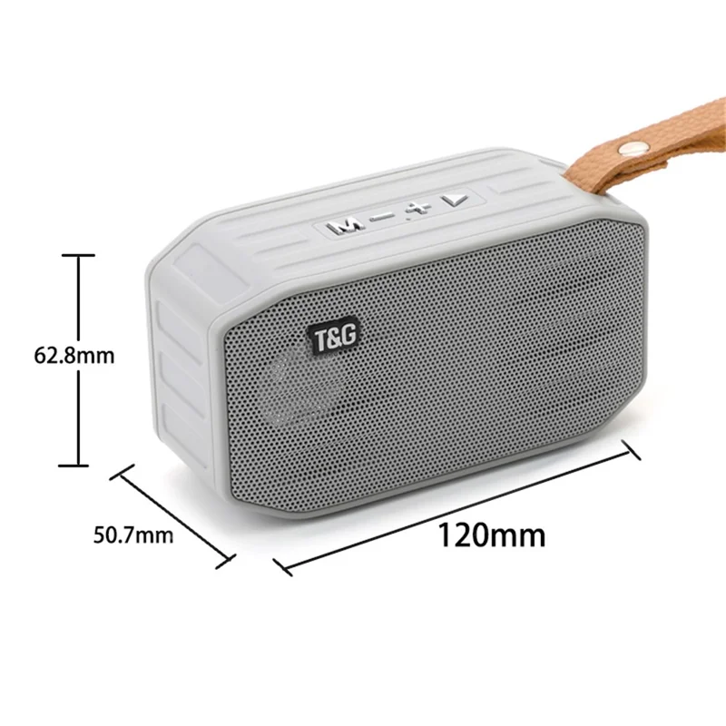 T&G TG296 Portable Bluetooth-compatible Speaker Waterproof Wireless Speaker Support TF Card/FM/3.5mm AUX/U Disk/Hard Disk/Hands-Free Calling (CE) - Grey