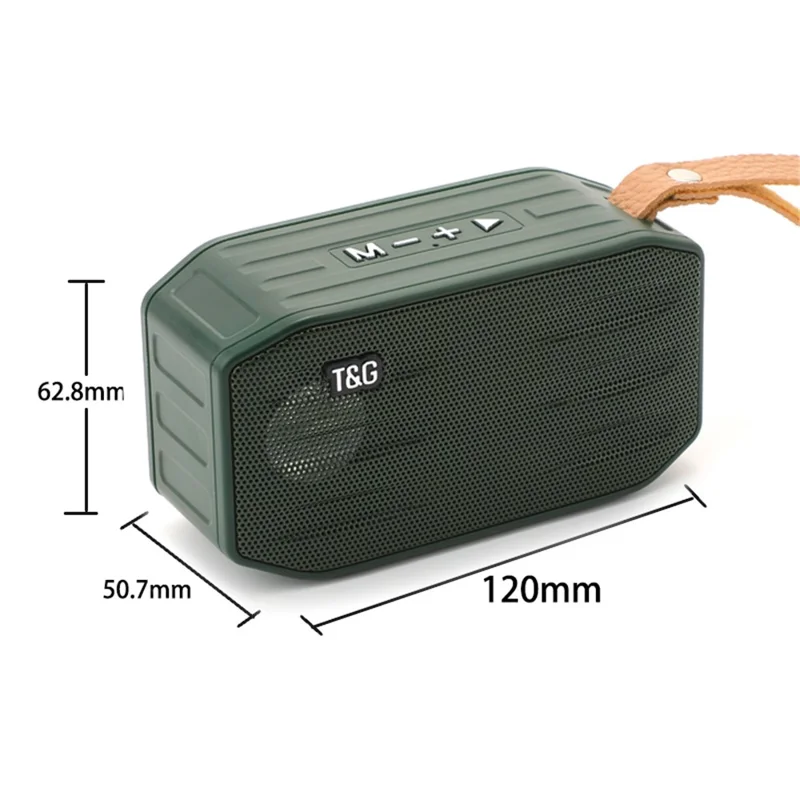 T&G TG296 Portable Bluetooth-compatible Speaker Waterproof Wireless Speaker Support TF Card/FM/3.5mm AUX/U Disk/Hard Disk/Hands-Free Calling (CE) - Green