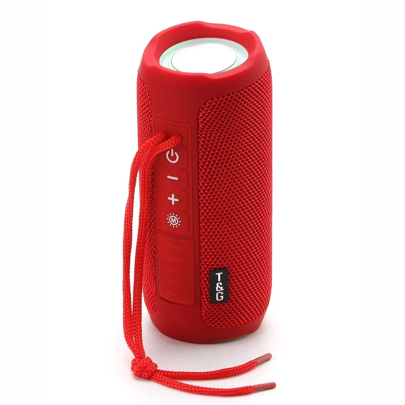 TG227 Outdoor Portable Wireless Bluetooth Speaker IPX5 Waterproof Subwoofer Stereo Sound Amplifier USB Speaker Support FM TF (CE) - Red