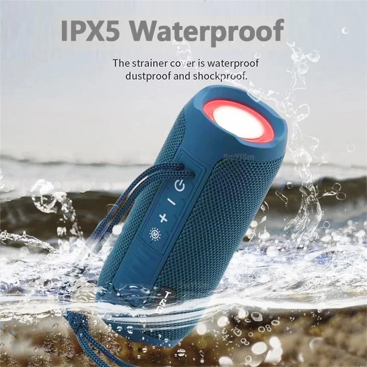 TG227 Outdoor Portable Wireless Bluetooth Speaker IPX5 Waterproof Subwoofer Stereo Sound Amplifier USB Speaker Support FM TF (CE) - Red