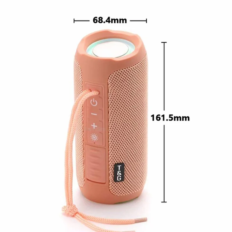 TG227 Outdoor Portable Wireless Bluetooth Speaker IPX5 Waterproof Subwoofer Stereo Sound Amplifier USB Speaker Support FM TF (CE) - Red
