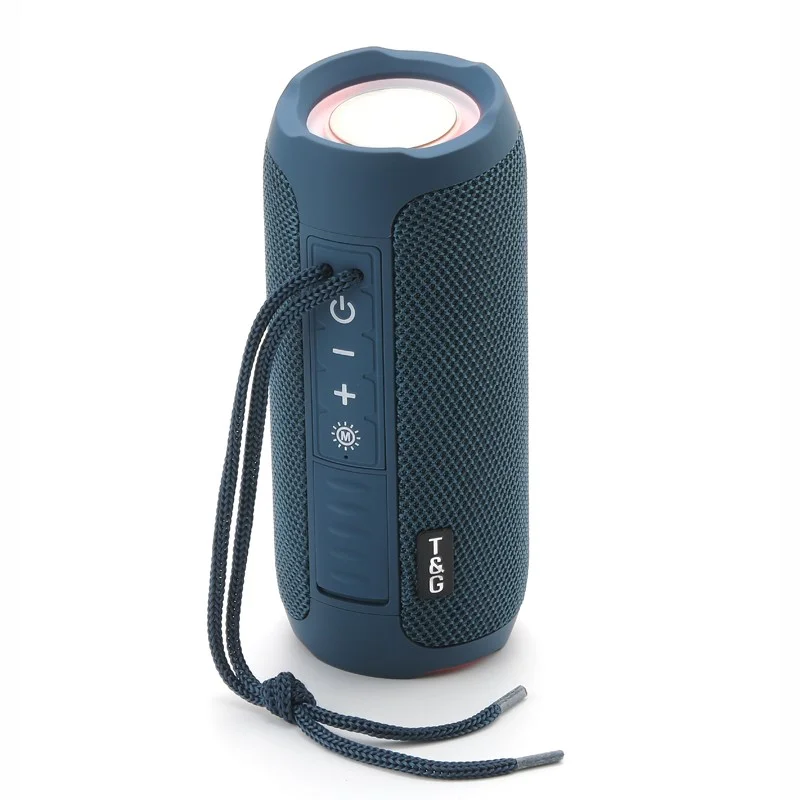 TG227 Outdoor Portable Wireless Bluetooth Speaker IPX5 Waterproof Subwoofer Stereo Sound Amplifier USB Speaker Support FM TF (CE) - Navy Blue