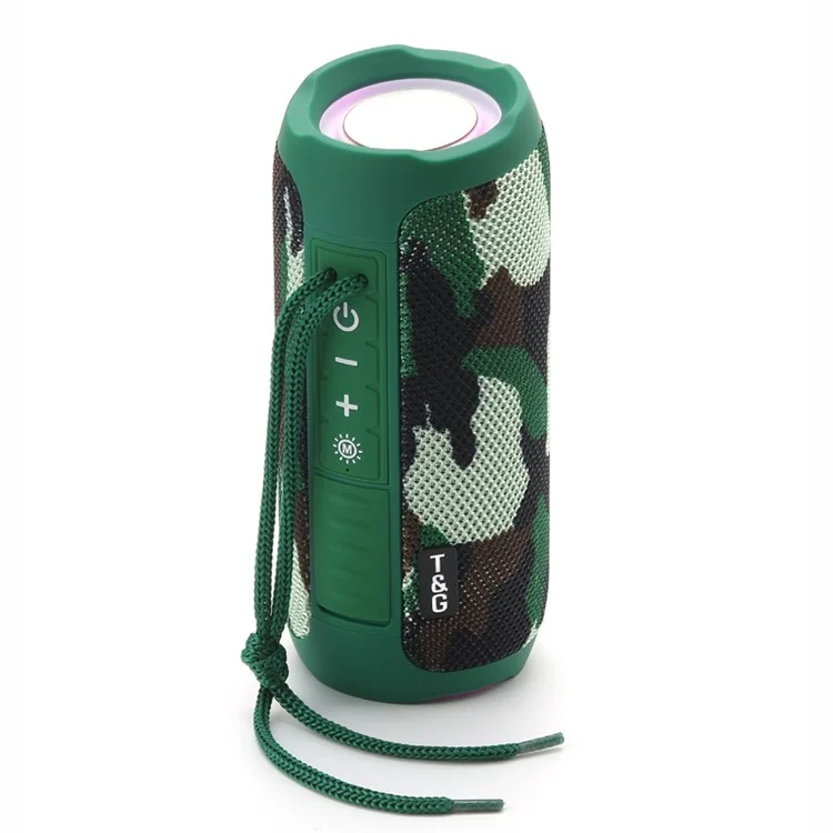 TG227 Outdoor Portable Wireless Bluetooth Speaker IPX5 Waterproof Subwoofer Stereo Sound Amplifier USB Speaker Support FM TF (CE) - Camouflage