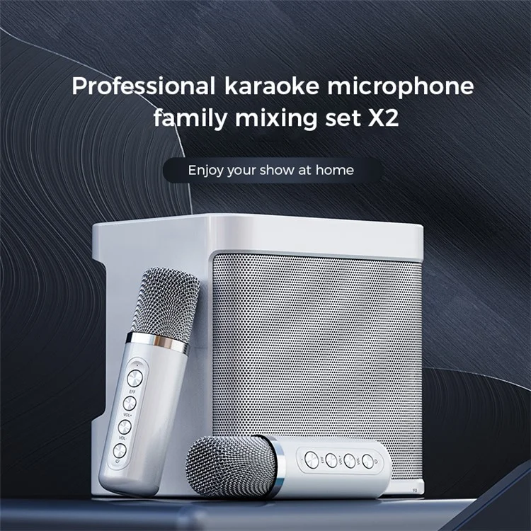 YS-203 Portable K Song Bluetooth-compatible Soundbox Speaker Wireless Microphone Set Outdoor Family Party Singing Song Subwoofer - Black