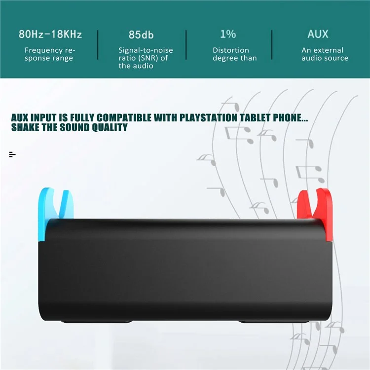 IPEGA PG-SW050 Game Console Portable Speaker Charger Speaker with Stand for Nintendo Switch/Lite - White