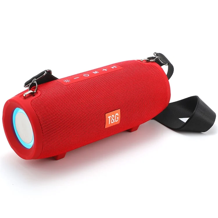 t & g TG322 Tragbarer 20W Bluetooth Wireless Lautsprecher Hochleistungs -wasserfisch -computer -subwoofer -lautsprecher -schallverstärker Mit RGB Light Support FM TF Card (CE) - Rot