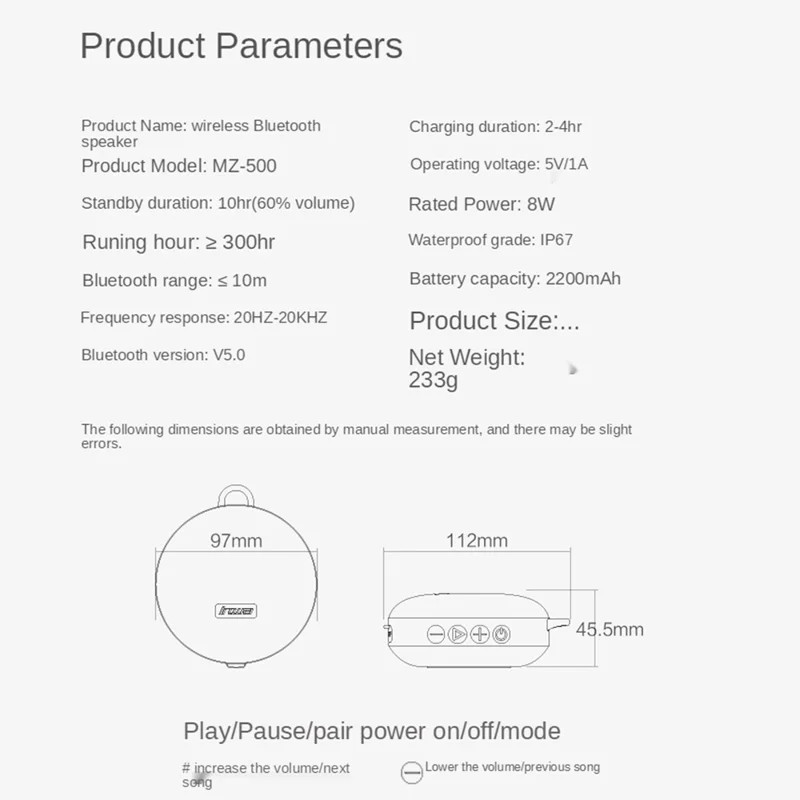 T&G TG322 Portable 20W Bluetooth-compatible Wireless Speaker High Power Waterproof Computer Subwoofer Speaker Sound Amplifier with RGB Light Support FM TF Card (CE) - Black