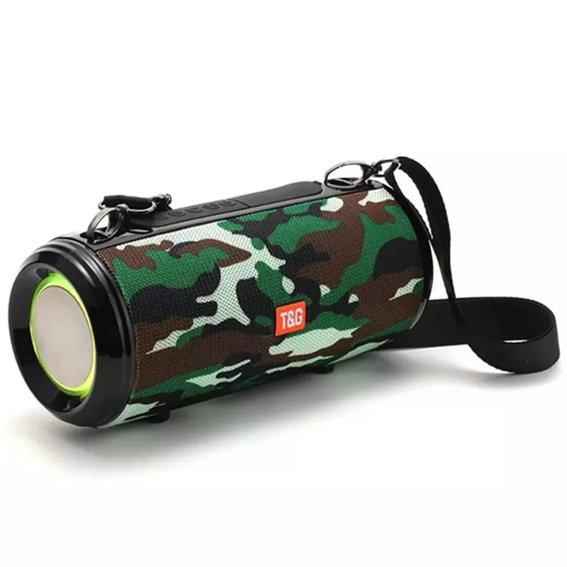 T&G TG537 RGB Light Bluetooth-compatible Speaker High Power Waterproof Portable Computer Subwoofer Speaker Support FM TF Card - Camouflage