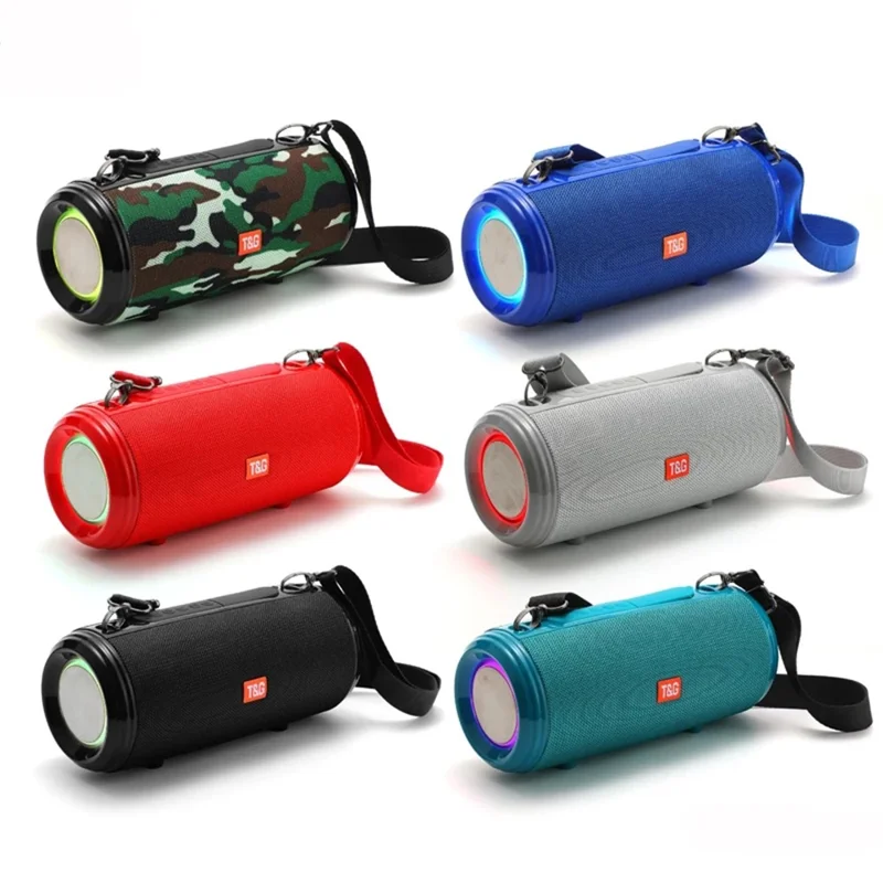 T&G TG537 RGB Licht Bluetooth-kompatibler Lautsprecher, Hochleistungs-Wasserfester Tragbarer Computer-Subwoofer-Lautsprecher, unterstützt FM und TF-Karte - Blau