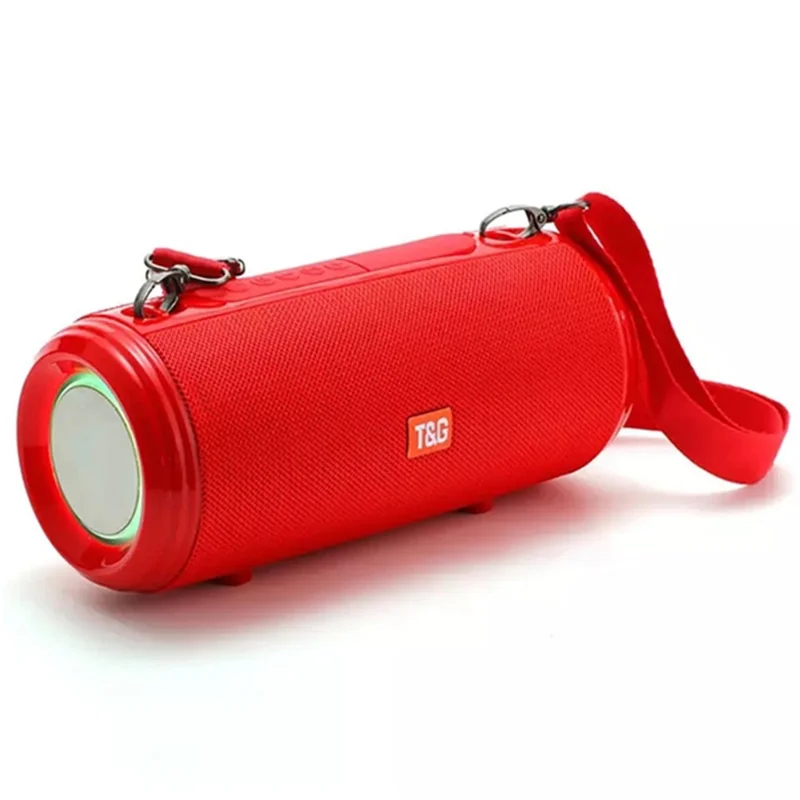 T&G TG537 RGB Light Bluetooth-compatible Speaker High Power Waterproof Portable Computer Subwoofer Speaker Support FM TF Card - Red