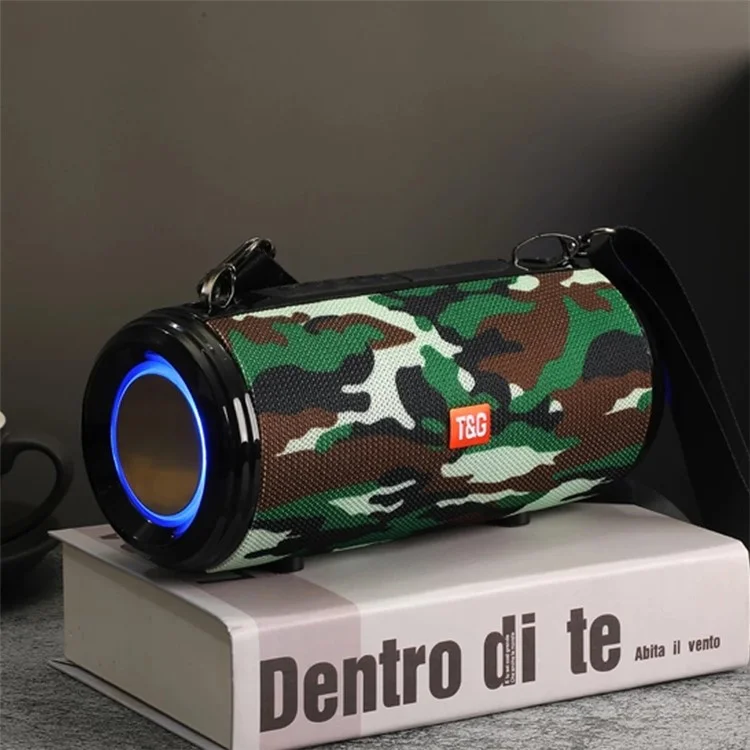 T&G TG537 RGB Light Bluetooth Speaker High Power Waterproof Portable Computer Subwoofer Speaker Support FM TF Card - Black