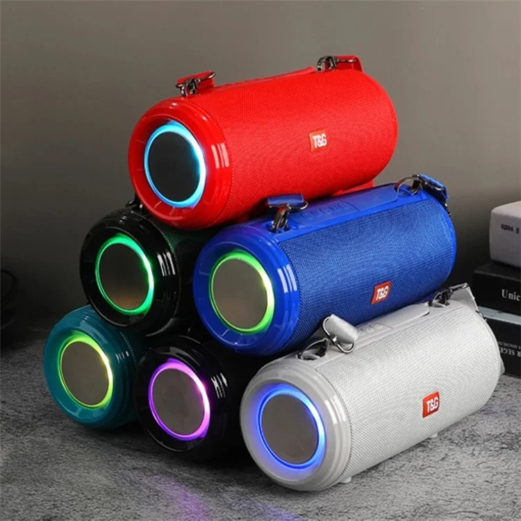 T&G TG537 Altoparlante Bluetooth Luce RGB Alta Potenza Portatile Impermeabile Subwoofer Altoparlante Supporto FM Scheda TF - Nero 
