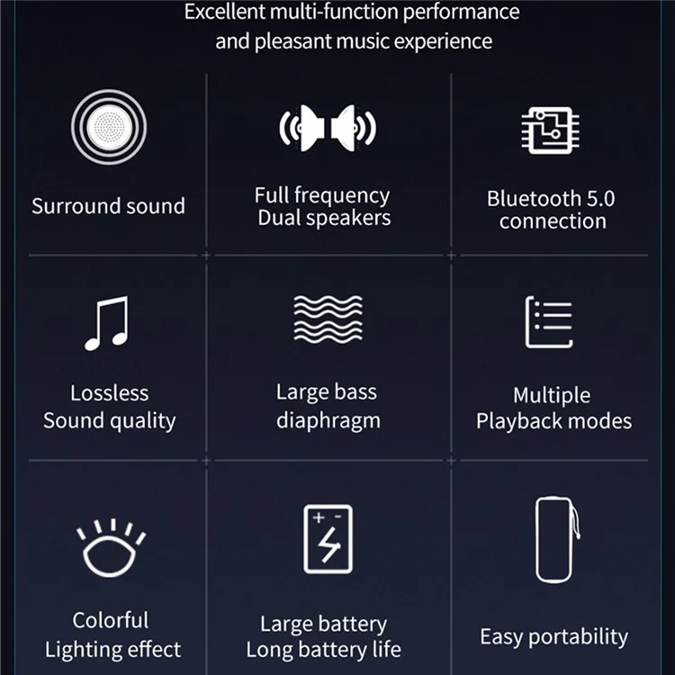 Zealot S46 Altoparlante Bluetooth Wireless Wireless Outdoor IPX5 Subwoofer Impermeabile Supporto AUX / TF Card / U Disco