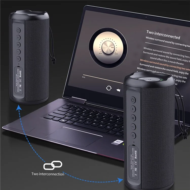 Zealot S46 Altoparlante Bluetooth Wireless Wireless Outdoor IPX5 Subwoofer Impermeabile Supporto AUX / TF Card / U Disco