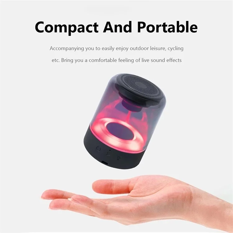 JY03 Speaker Wireless Portatile TWS Subwoofer Musica Stereo Trasparente RGB Light Speaker Per la Festa Della Camera da Letto Per la Casa