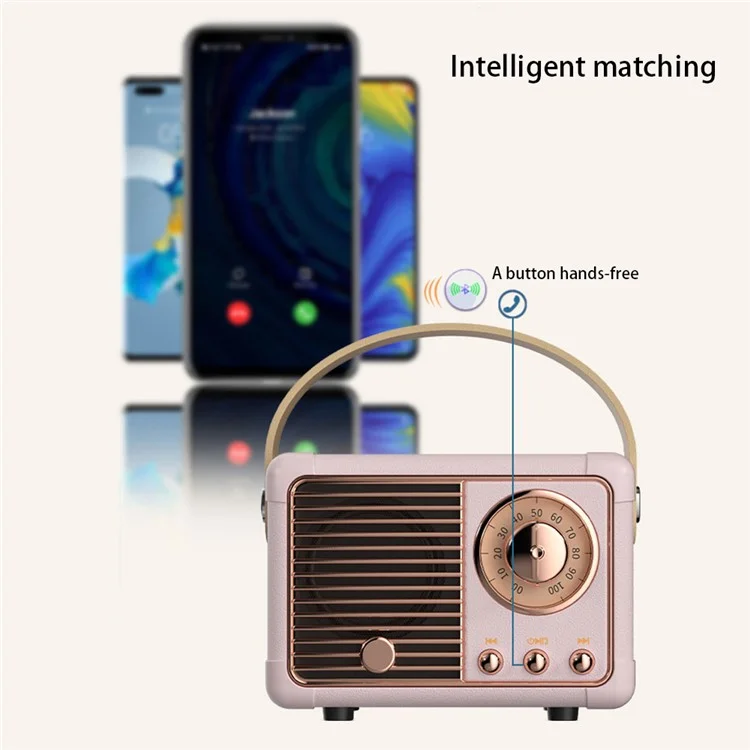 HM11 2nd Gen Retro Bluetooth-compatible Speaker Portable Wireless Speaker Support U-disk TF Card AUX - Blue