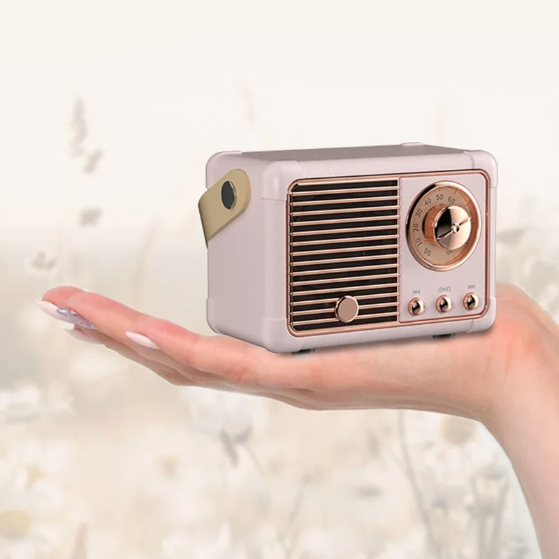 HM11 2nd Gen Retro Bluetooth-compatible Speaker Portable Wireless Speaker Support U-disk TF Card AUX - Black