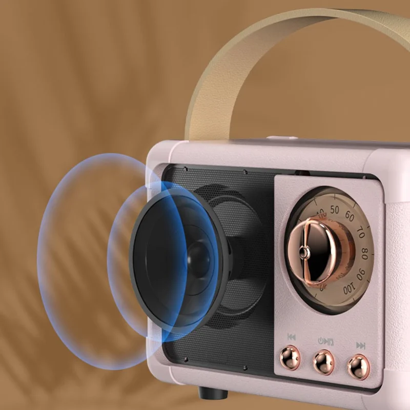 HM11 2nd Gen Retro Bluetooth-compatible Speaker Portable Wireless Speaker Support U-disk TF Card AUX - Black