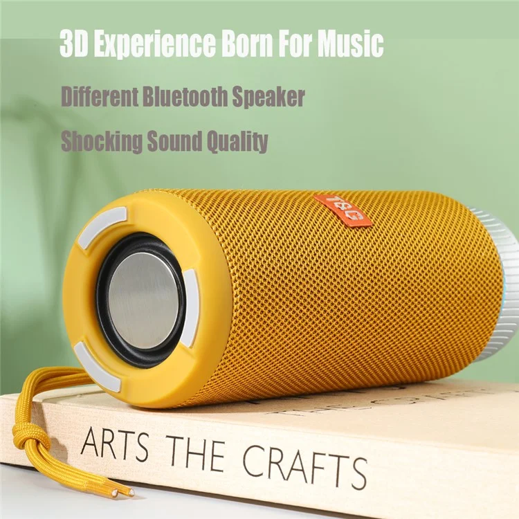 T&G TG326 Altavoz Bluetooth para exteriores Portátil Radio inalámbrica Altavoz de sonido con control de volumen giratorio Soporte TF/U Disk (CE) - Amarillo