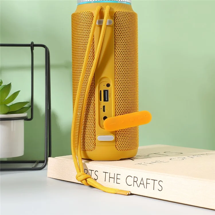 T&G TG326 Altavoz Bluetooth para exteriores Portátil Radio inalámbrica Altavoz de sonido con control de volumen giratorio Soporte TF/U Disk (CE) - Amarillo