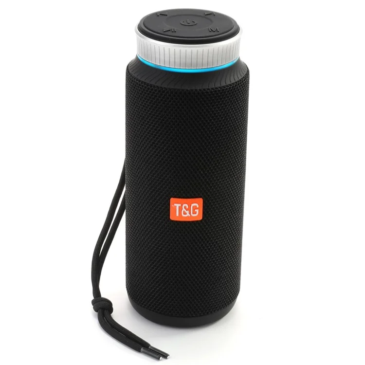 T&G TG326 Outdoor Bluetooth-compatible Speaker Portable Wireless Radio Speaker Sound Amp with Rotary Button Volume Control Support TF/U Disk (CE) - Black