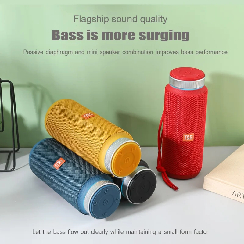 T&G TG326 Outdoor Bluetooth-compatible Speaker Portable Wireless Radio Speaker Sound Amp with Rotary Button Volume Control Support TF/U Disk (CE) - Blue