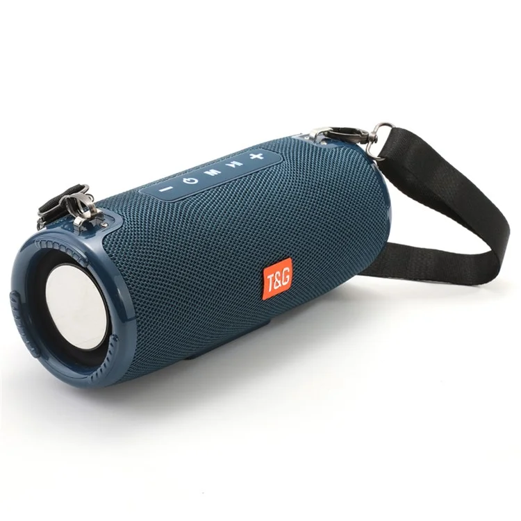 Haut-parleur Bluetooth T&G TG324 Haute Puissance Antipoussiérage Portable Caisson de Basses Enceinte Son Amp avec Bandoulière Support FM/TF pour Ordinateurs Portables Téléphones Mobiles (CE) - Bleu
