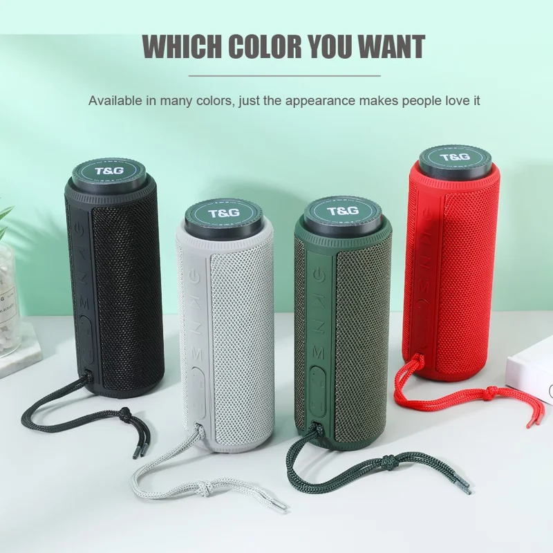 T&G TG332 Portable Speaker Waterproof High Power FM Speaker Box Plug and Play TF Card (CE) - Green