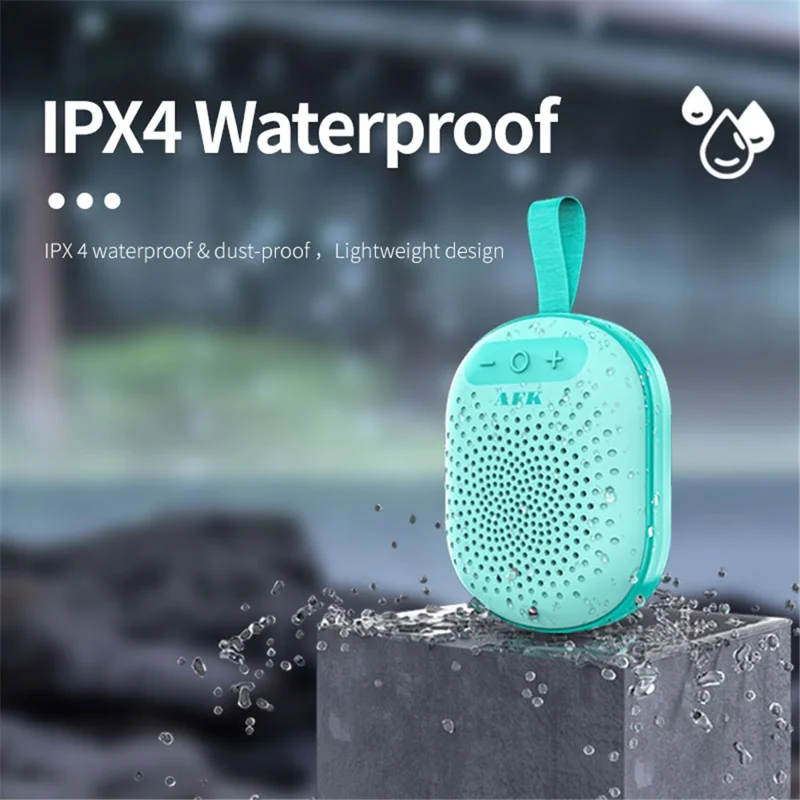 AFK BT513 Bluetooth-compatible Wireless Speaker Waterproof RGB LED Light Stereo Sound Supports 32G TF Card Playback CE Certificated - Green