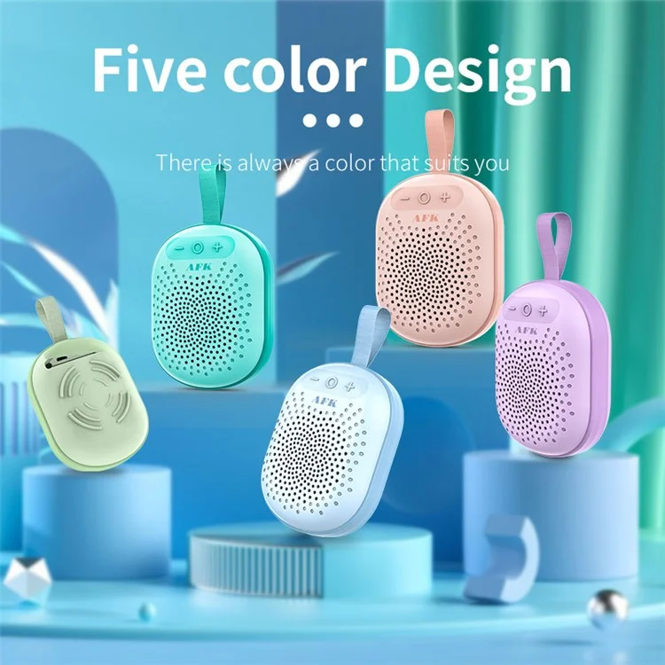 AFK BT513 Bluetooth-compatible Wireless Speaker Waterproof RGB LED Light Stereo Sound Supports 32G TF Card Playback CE Certificated - Pink