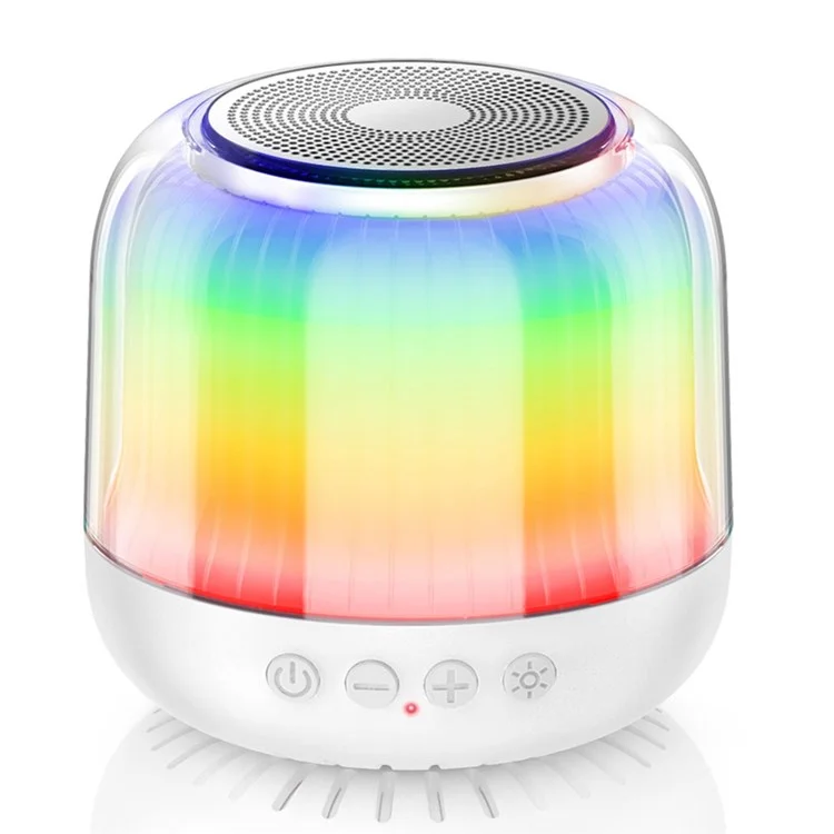 Altavoz Mini Portable JY12 Con 360 Grados de Luz RGB LED LED Cambio de Multicolor Bluetooth Subwoofer Inalámbrico - Blanco