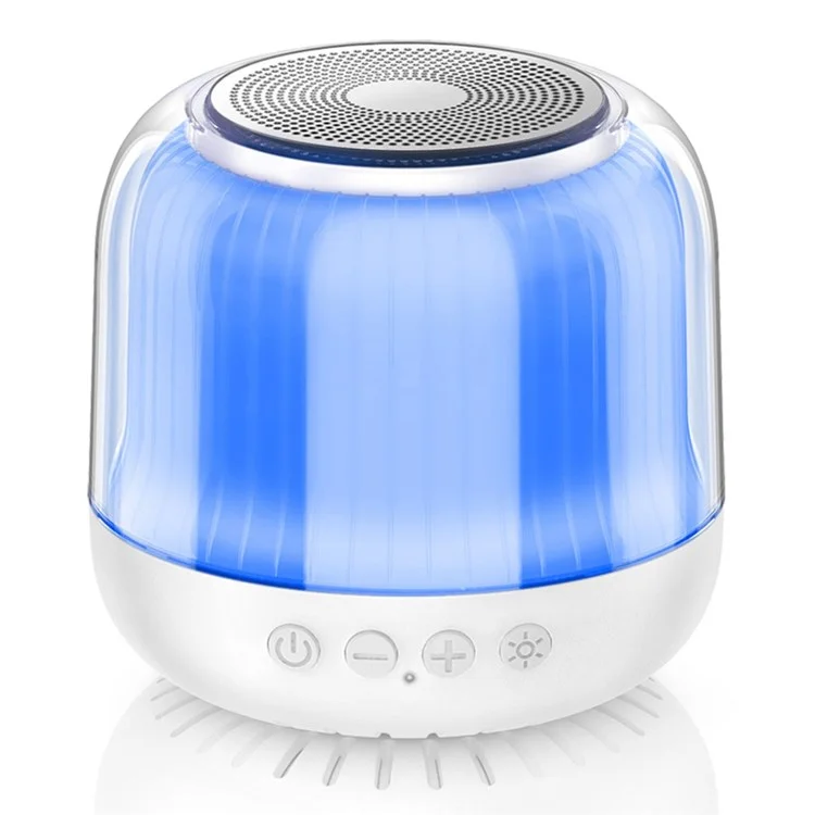 Altavoz Mini Portable JY12 Con 360 Grados de Luz RGB LED LED Cambio de Multicolor Bluetooth Subwoofer Inalámbrico - Blanco